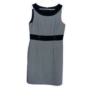 Tahari Arthur S. Levine Women's Black and White Sleeveless Sheath Dress‎ Size 14